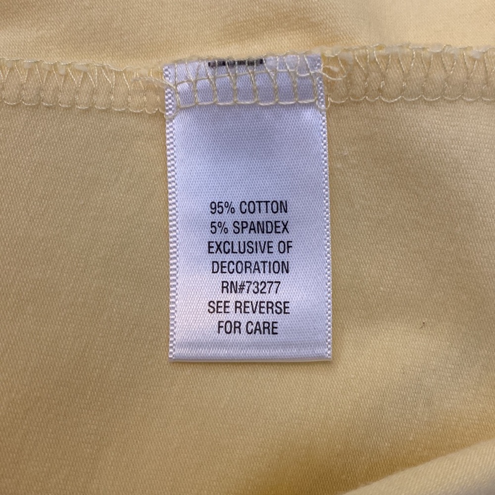 Yellow Lace V-Neck Short Sleeve Shirt M - Picture 7 of 8